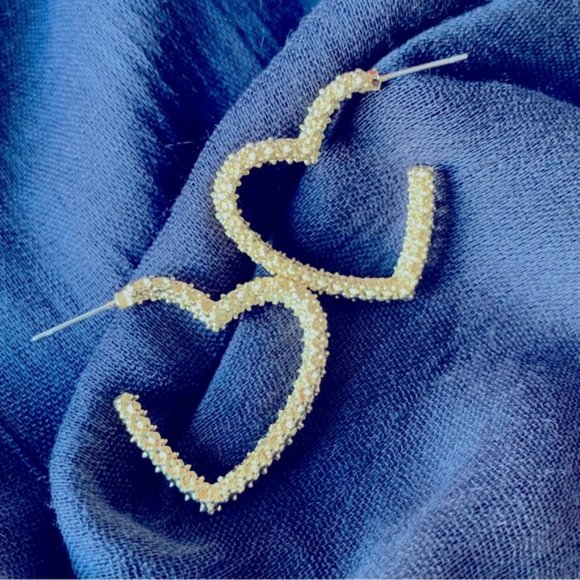 Heart Hoop Earrings - Picture 5 of 8